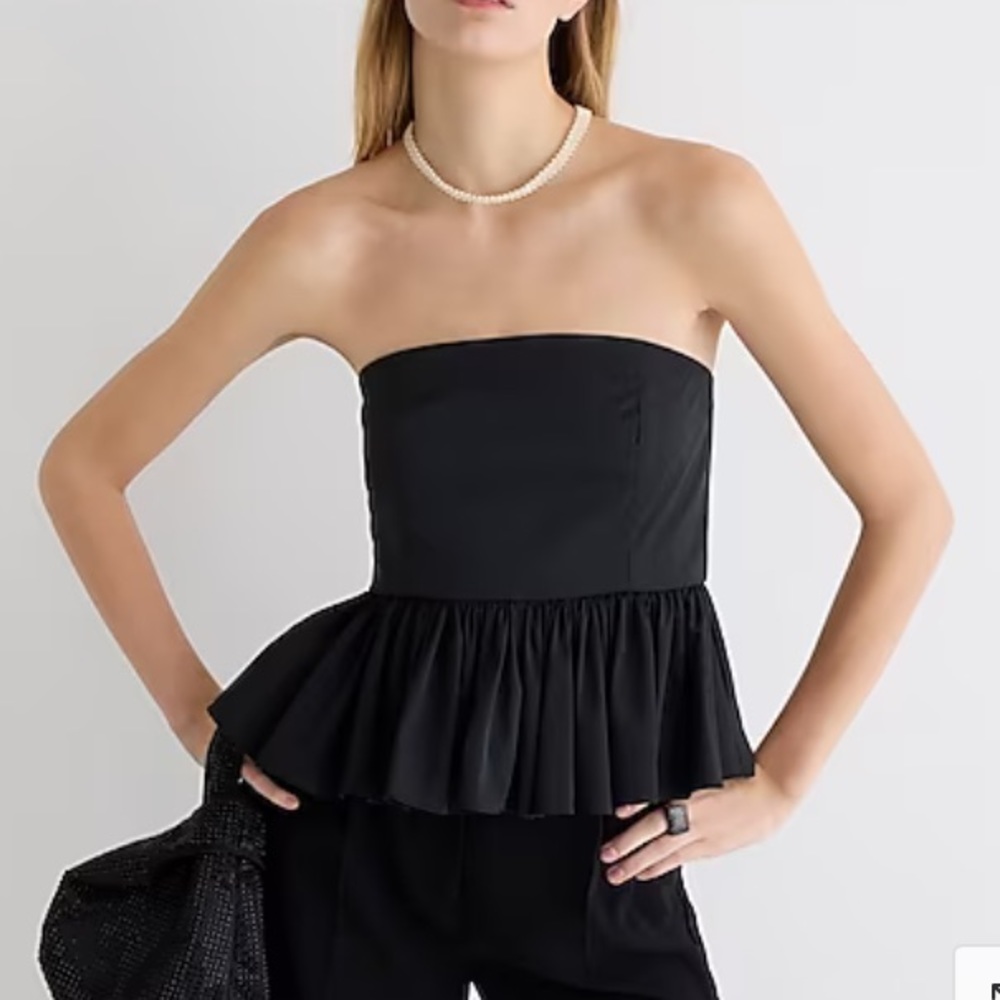 J. Crew Strapless taffeta peplum top | 10